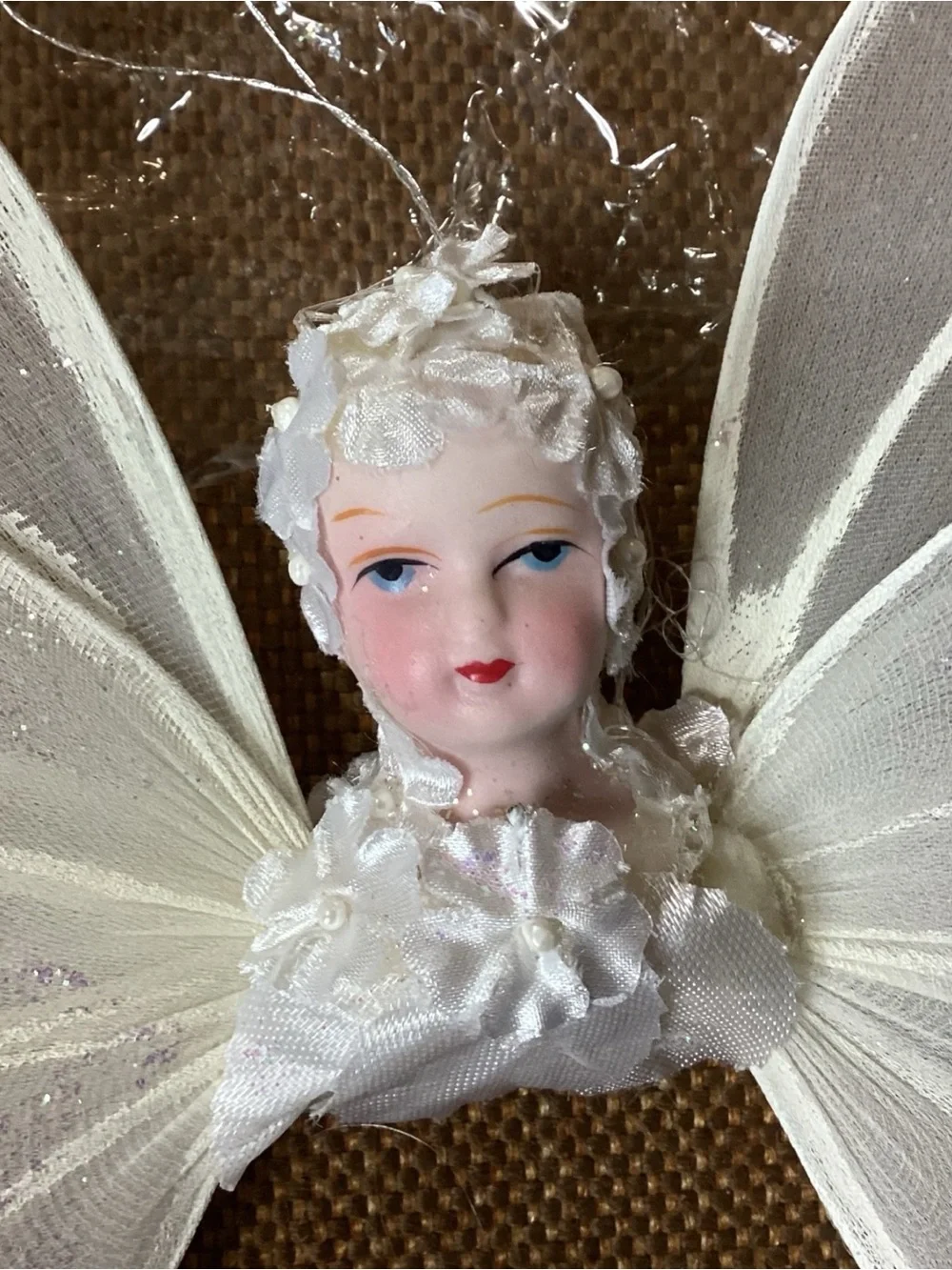 Silvestri White Gossamer Mesh Wing Angel Ornament Tree Topper